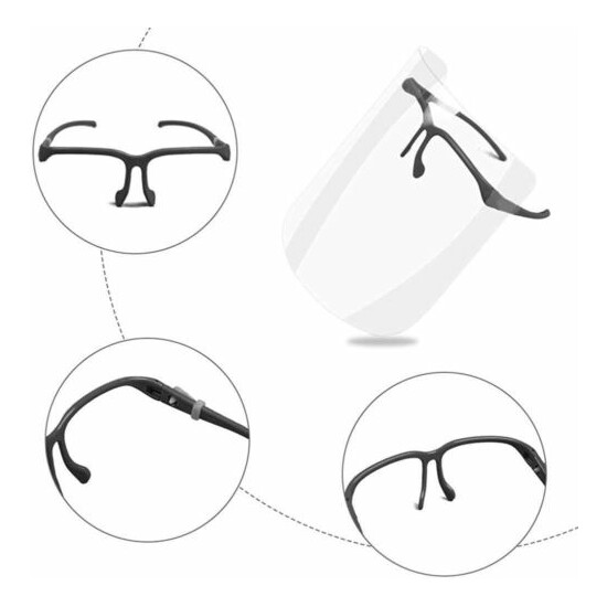 Shield Full Face Visor Glasses Blue Protection Mask PPE Transparent Pack Of 10 image {11}