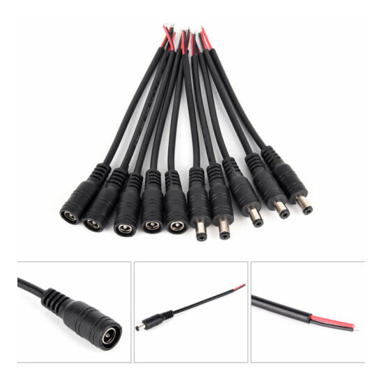 5pair Security 5.5x2.1mm Male+Female DC Power Socket Plug Connector Cable Wir-f$ image {1}
