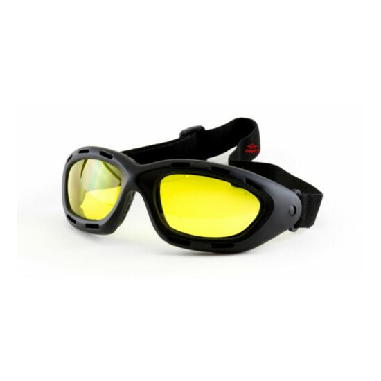 MGSafety Challenger Yellow/Amber Foam Padded Safety Goggles Sun Motorcycle Z87+ image {3}