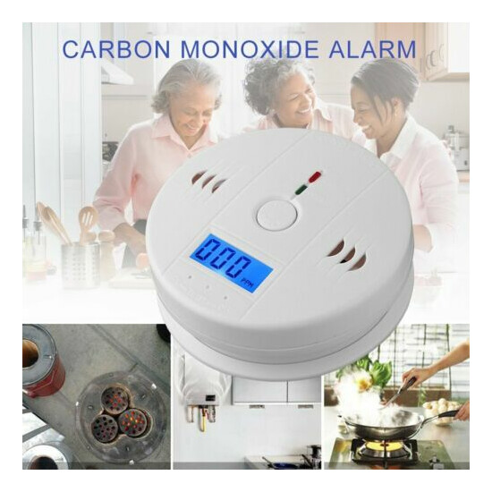 Kitchen Detector Alarm LCD Combination CO Carbon Monoxide Gas Battery Warning 54 image {1}