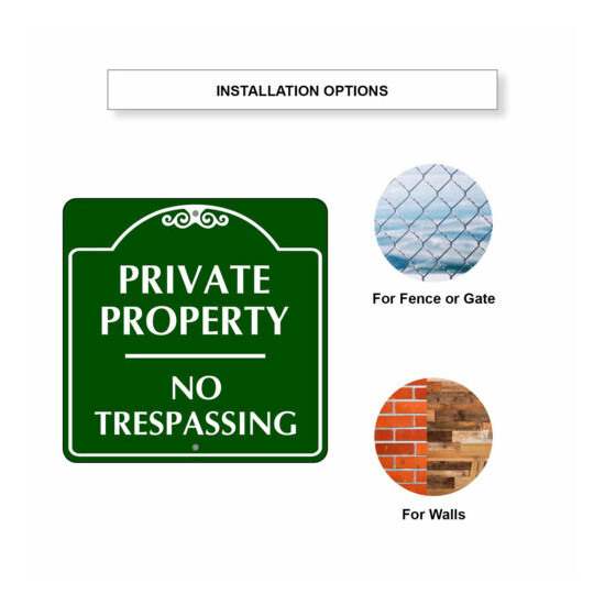 Private Property No Trespassing Protection Unique Aluminum Metal Sign 12"x12"  image {4}