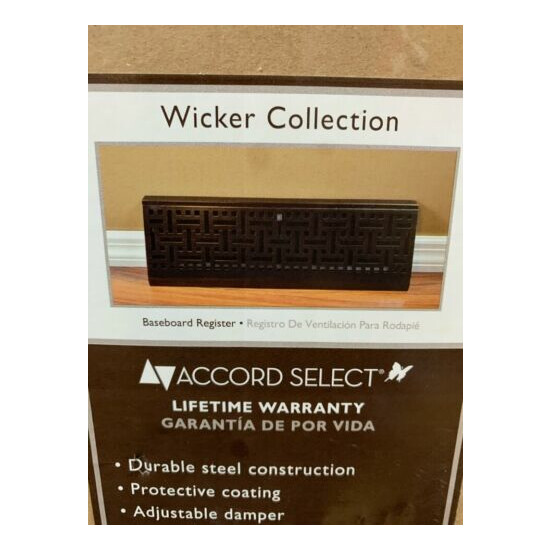 Accord Select 2-1/4-in x 12-in Steel Baseboard Register in Oil-Rubbed Bronze image {1}