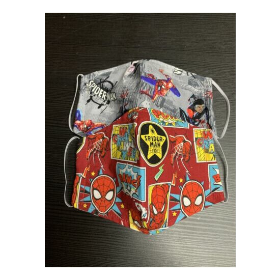 2 SpiderMan Face Mask Cotton Adult or Kid with Filter Cover image {2}