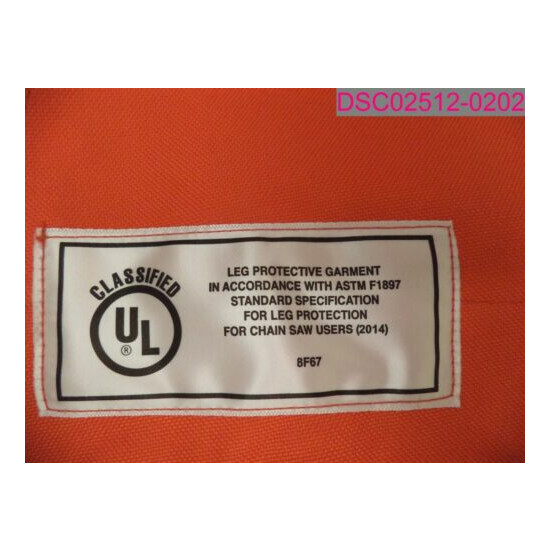Stain-Classified UL Chainsaw Protection Pants-Bright Orange-One Size-36" Length image {4}