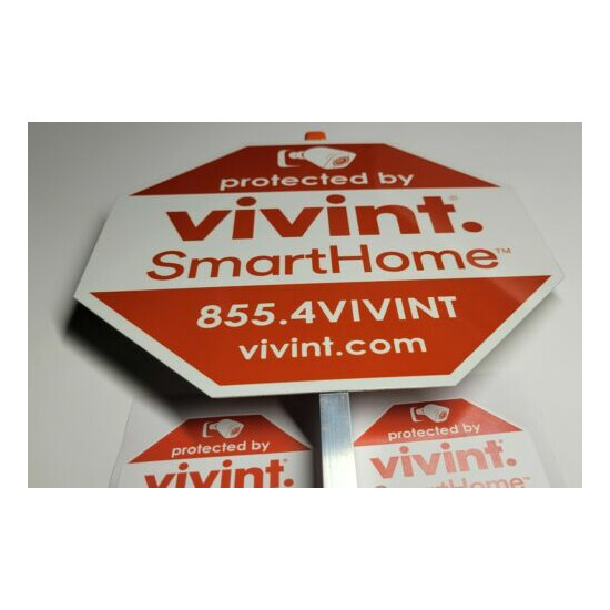Vivint Octagon 100% Aluminum yard sign ( 6) outdoor window decals. image {1}