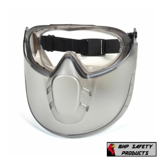PYRAMEX CAPSTONE LAB SAFETY GOGGLE WITH ADJUSTABLE FACE SHIELD GG504TSHIELD image {1}