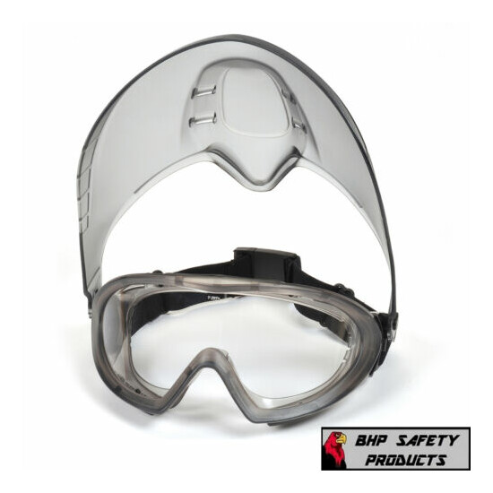 PYRAMEX CAPSTONE LAB SAFETY GOGGLE WITH ADJUSTABLE FACE SHIELD GG504TSHIELD image {3}