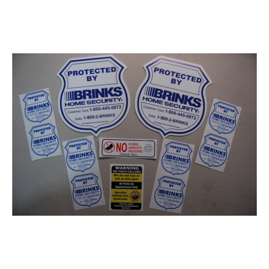 BRINKS BURGLAR BUSTER 2 security yard sign 8 +2 bonus sticker HOME SHOP ALARM  image {1}