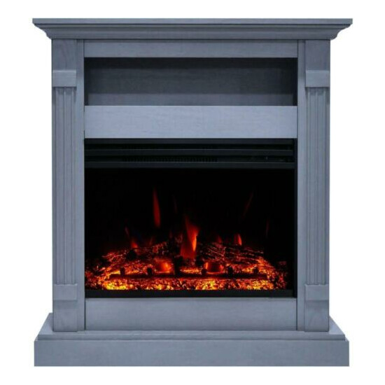Sienna 34 in. Electric Fireplace in Slate Blue image {3}