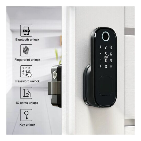 Smart Biometric Fingerprint Lock Electronic Keyless Password Door Lock Home US image {1}