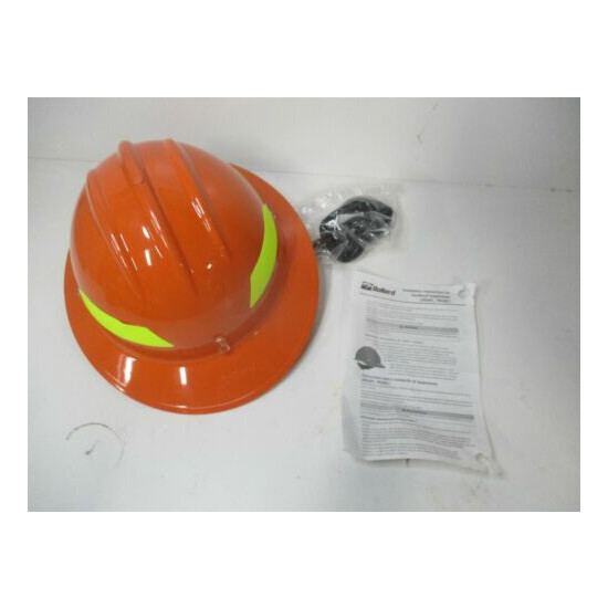 Bullard (FH911) Orange Full Brim Safety Helmet with Ratchet Suspension Thumb {1}