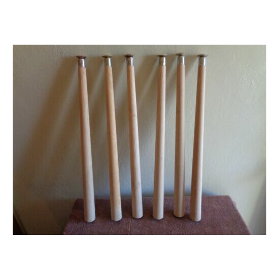 set of 6 tapered wood table furniture legs 21-1/2" long unfinished *read H8 image {1}