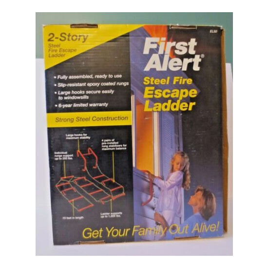 Awesome NEW First Alert 2 Story Steel Fire Escape Ladder - 15' - Fully Assembled image {6}