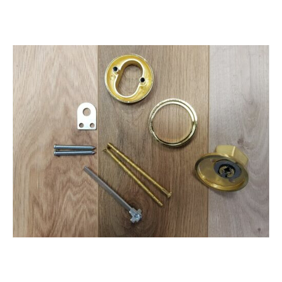 Scandinavian accessory set OEM Dorma brass, thumbturn, outer ring, cross, screws image {3}