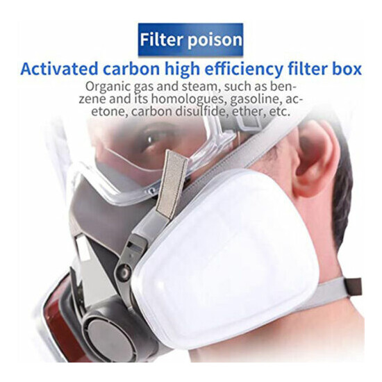 7 in 1 Half Face Gas Mask Facepiece 6200 Spray Painting Respirator Filte Cotton image {5}