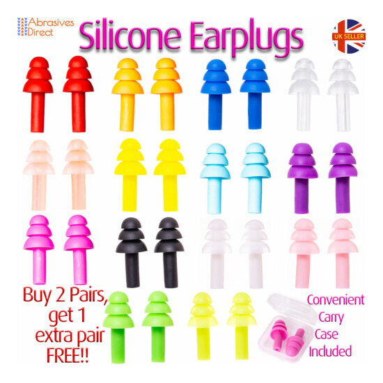 Ear Plugs with Carry Box Soft Silicone Reusable Anti Noise For Sleep  image {1}