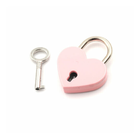 Mini Padlock Love Heart Shape Padlock Tiny Luggage Bag Case Lock With Keys&CG image {8}