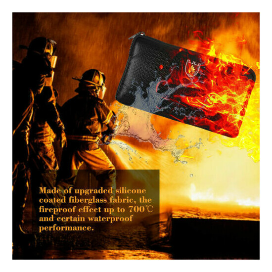 1300℉ Waterproof & Fireproof Bag Money Cash Passports Document Safe Case Pouch image {2}