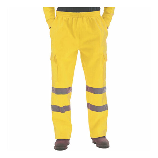 Hi Viz Vis Men Windproof Trouser High Visibility Safety Reflective Work Pants image {8}