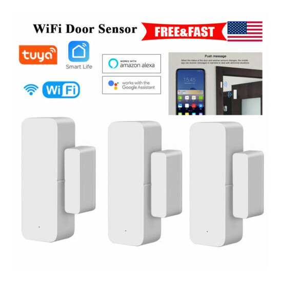 WiFi Smart Door Window Sensor Home Security Alarm Detector for Alexa Google Home image {1}