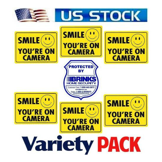 Lot Home Surveillance Security Camera Video Sticker Warning Decal Outdoor Sign image {1}