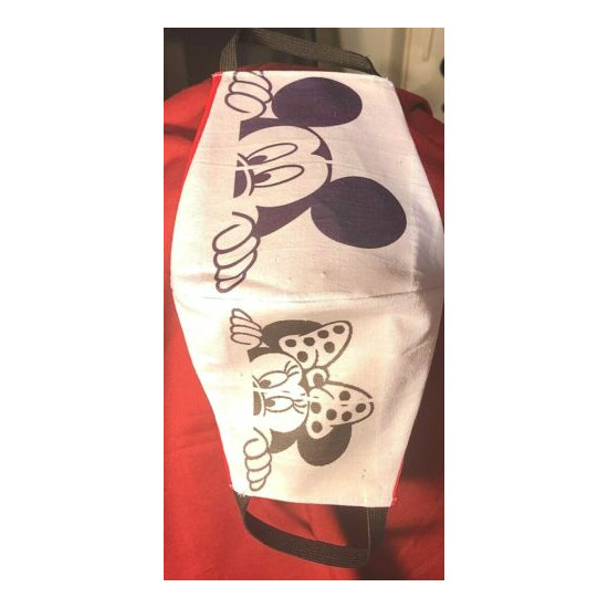 ***Mickey and Minnie*** REVERSIBLE Cotton Face mask (handmade) image {2}