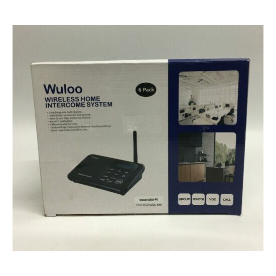 Wuloo WL-888 Wireless Home Intercom System Group Monitor Vox Call 6 Pack Black  image {1}