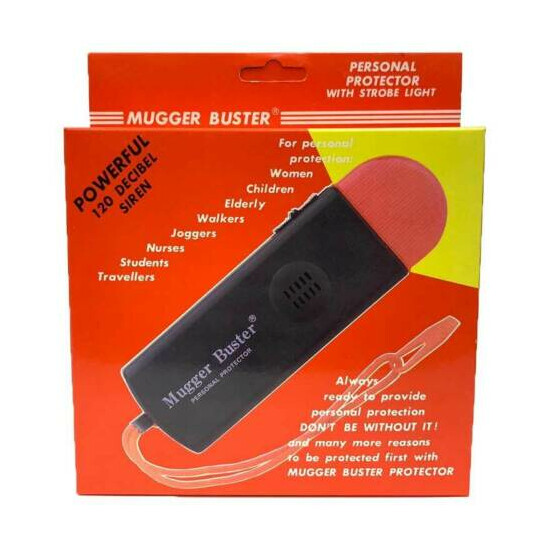 Mugger Buster Powerful Personal Alarm with Strobe Light (120dB Siren) image {1}