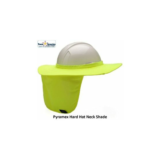 Pyramex Hard Hat Brim with Neck Shade - Hi-Viz Yellow  image {1}