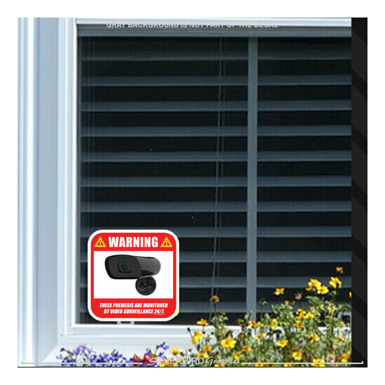 Security Camera Surveillance Stickers CCTV 3.5in Video Warning Decal Notice image {3}