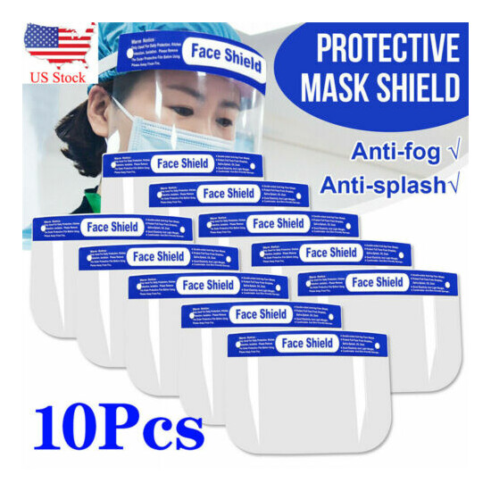 10-Pack Full Covering Face Shields Anti-fog Safety Mask Clear Glasses Eye Helmet image {1}