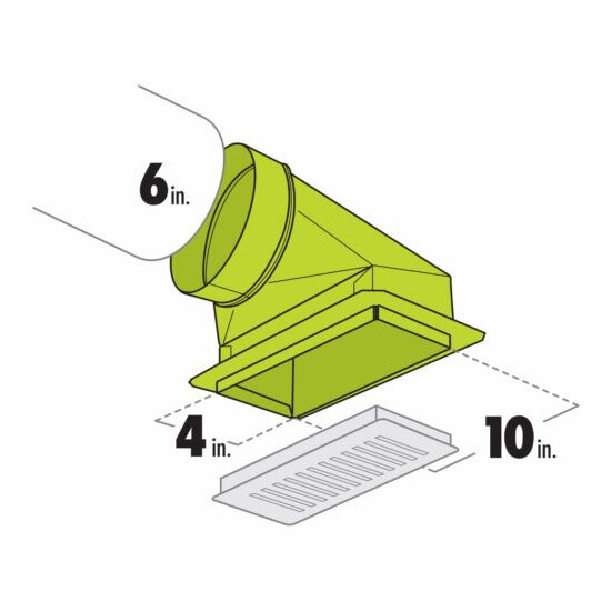 4" x 10" x 6 Galvanized-Steel 90-Degree Floor Ceiling Heat AC Register Duct Boot image {2}