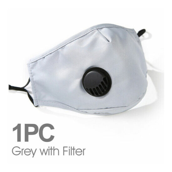 Reusable Washable Face Mask with Breath Port + 2 PM2.5 Carbon Filters 5 Layers image {8}