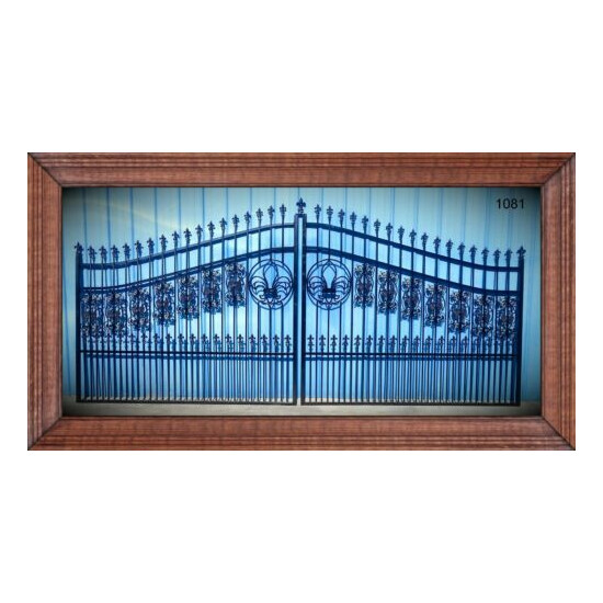 # 1081* Wrought Iron Style Steel Driveway Entry Gate 14' Home Safety Security  image {1}