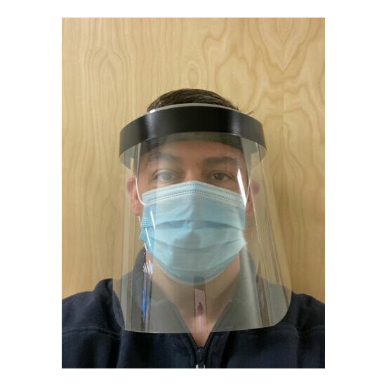 Lot of 725 Clear Plastic 9" Face Shields, Adjustable Headband, Foam Liner image {4}