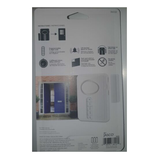 GE Jasco 36018 Keypad Controlled Door Alarm Battery Operated image {2}
