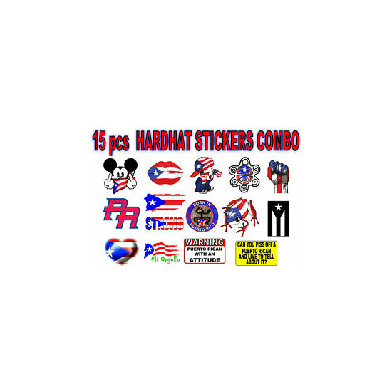 15 x PUERTO RICO STICKERS HARD HAT-HELELMET-TOOL BOX Thumb {1}