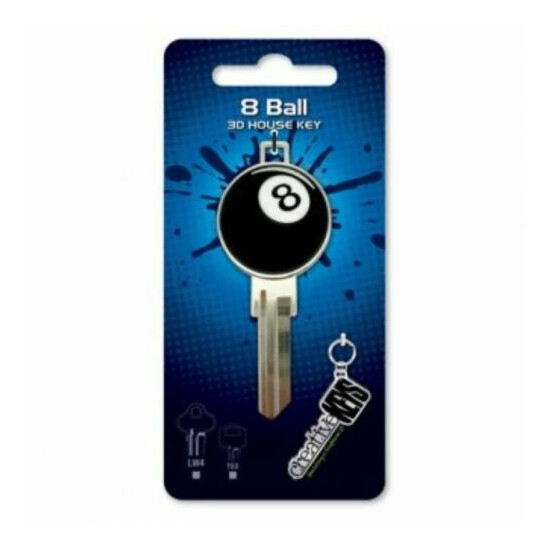 8 Ball 3D House Key Blank - TE2 Keyway - Billiards - Snooker - Pool - Keys  image {1}