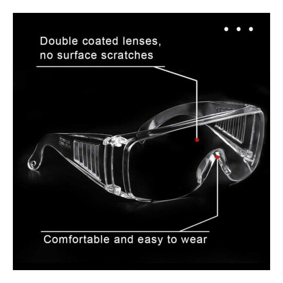 Clear Vented Safety Goggles Glasses for Work Lab Outdoor Eye Protection (1 Pair) Thumb {3}