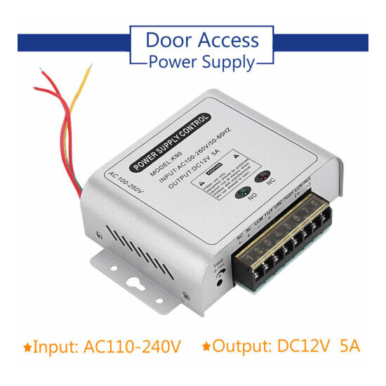 12V 5A Power Supply Controller Adapter Door Entry Access Control System 110-240V image {1}