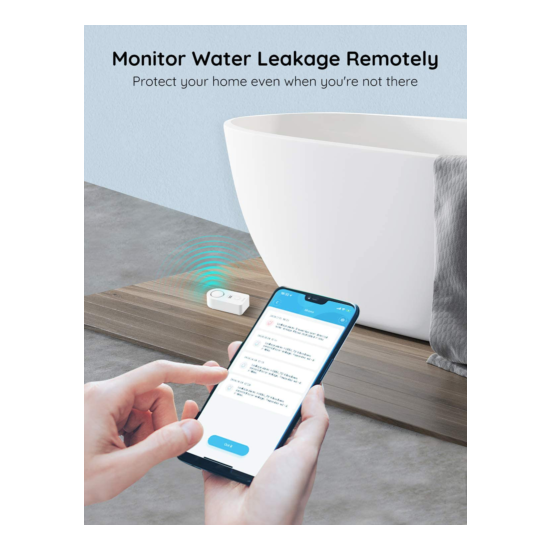 3 sensores de agua WiFi alarma ajustable de 100 dB alerta de fugas y goteos App image {5}