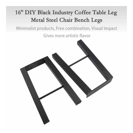 16'' Industry Coffee Table Legs Metal Solid Bench Legs Set of 2 DIY Furniture image {1}