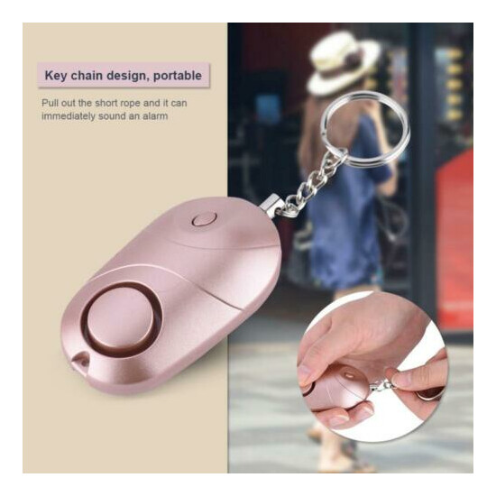 130db Safe Sound Alarm Self Defense Keychain Emergency Attack Anti-rape image {2}