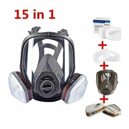 Full/Half Face Gas Mask Respirator Painting Spraying Safety Protection Facepiece Thumb {23}