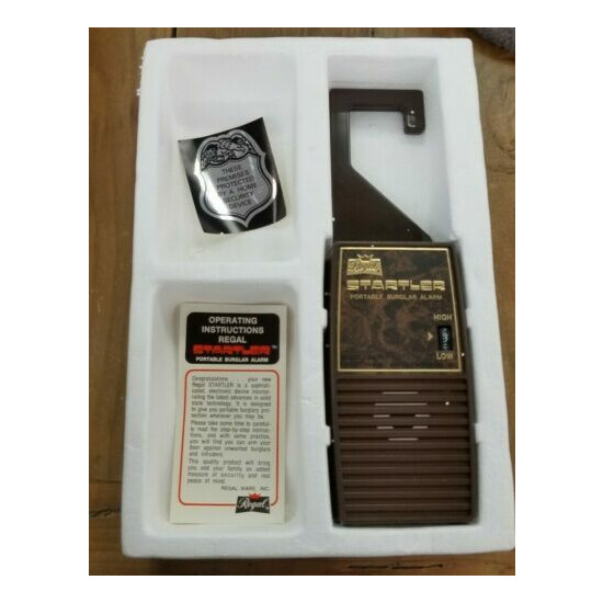 Vintage Regal Startler Portable Electronic Burglar Alarm Hangs On Doorknob Hotel image {2}