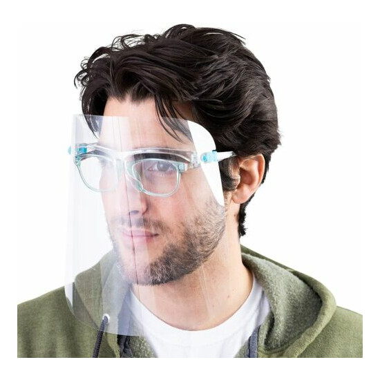 5PC Clear Full Face Safety Shield Protection Visor With Plastic Film And Glasses image {2}