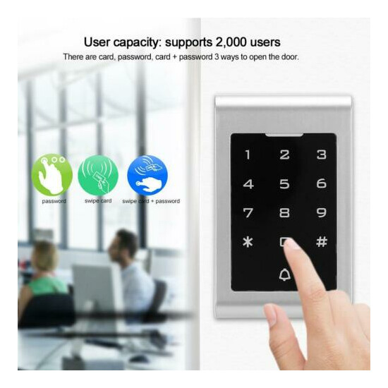 125KHZ Door Access Controller Doorbell Security Password Keypad REID Card 12-24V image {1}