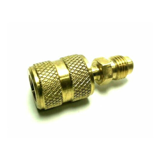 Anti-Blowback Straight Adapter 1/4" Low Loss Fitting HVAC Charge NABS Made n USA image {2}