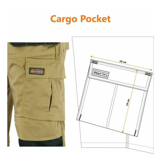 WrightFits Mens Cargo Work Trousers Combat Heavy Duty Knee Pads Pockets - WWDT image {34}