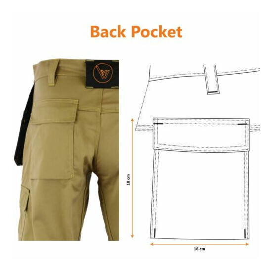 WrightFits Mens Cargo Work Trousers Combat Heavy Duty Knee Pads Pockets - WWDT image {32}